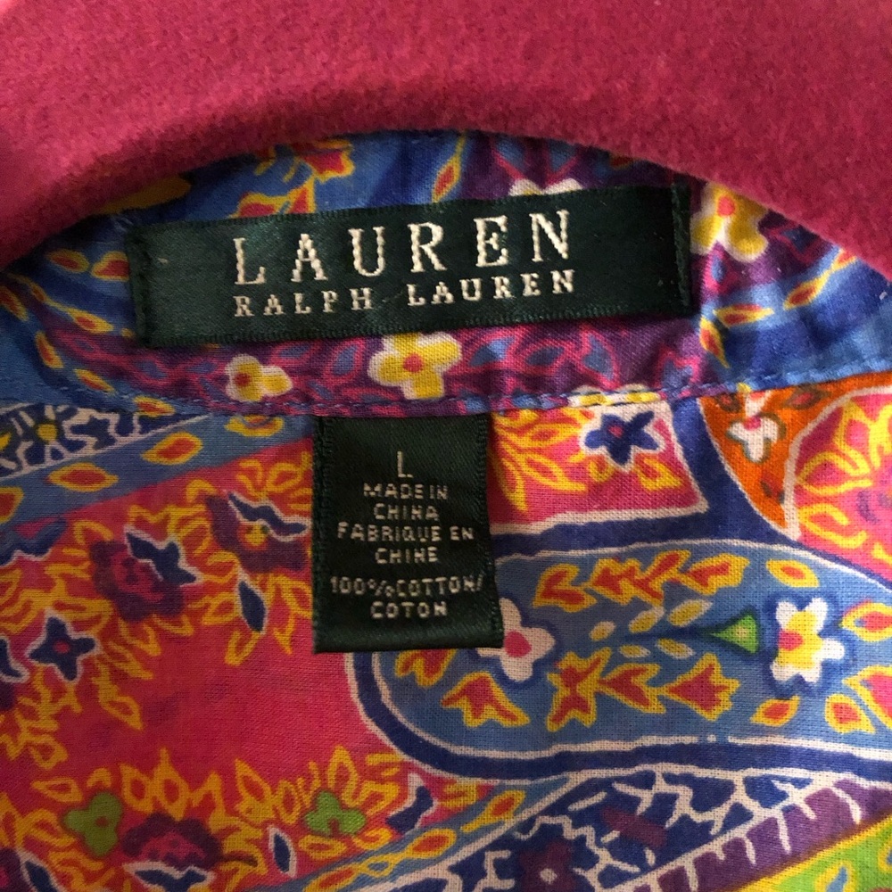Ralph Lauren Multicolor Paisley Shirt size Large - Picture 4 of 8